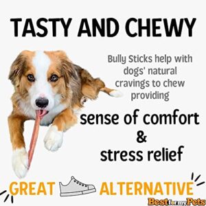 Best For My Pets Odor Free Bully Sticks, Long-Lasting Chews to Keep Puppies and Dogs Happily Busy, All-Natural Fully Digestible, 6-Inch Long, 8-Ounce Bag