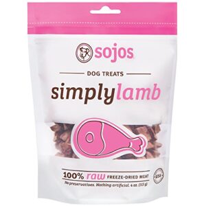 sojos simply lamb freeze-dried dog treats, 4 oz