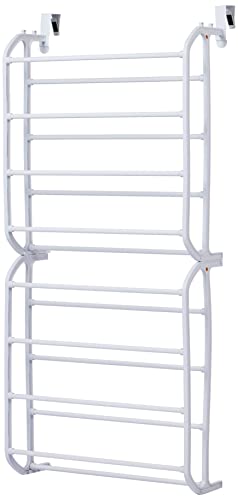 Whitmor 24 Pair Over The Door Shoe Rack-White