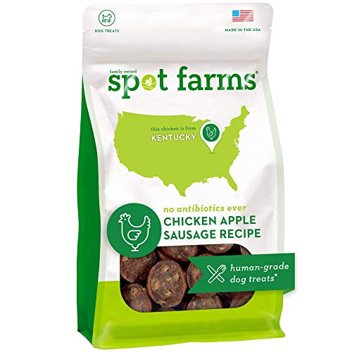 Spot Farms Chicken Apple Sausage Healthy All Natural Dog Treats Human Grade Made in USA 12.5 oz