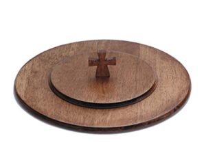 robert smith handcrafted maple wood communion tray lid, 13 1/4 inch