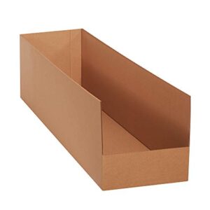 aviditi warehouse rack corrugated cardboard bins, 10"x 42"x 10", kraft, pack of 10, for warehouse, garage and home organization
