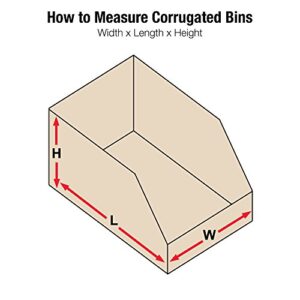 Aviditi Warehouse Rack Corrugated Cardboard Bins, 10"x 42"x 10", Kraft, Pack of 10, For Warehouse, Garage and Home Organization