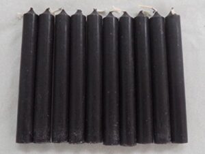 set of 10 4" mini ritual chime / spell candles: black