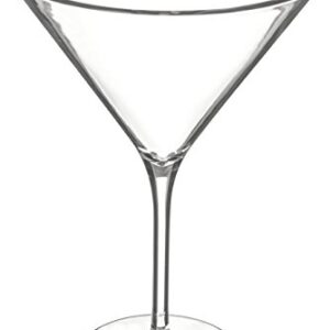 Carlisle FoodService Products 564607 Alibi Shatter-Resistant Plastic Martini Glass, 9 oz., 6.63" Height, 2.88" width, 2.88" Length, Polycarbonate (Pc), Clear