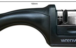 Wrenwane Kitchen Knife Sharpener - 2 Stage Sharpening, Black