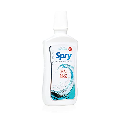 Spry Natural Mouthwash Dental Defense Oral Rinse with Xylitol, All-Natural Wintergreen, 16 fl oz (Pack of 1)