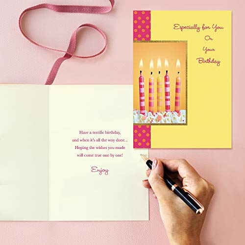 Designer Greetings Assorted Birthday Cards (12 Foiled and Embossed Greeting Cards with 13 Colored Envelopes; 3 Each of 4 Designs)