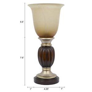 Decor Therapy Resin Uplight with Alabaster Champagne Glass Shade