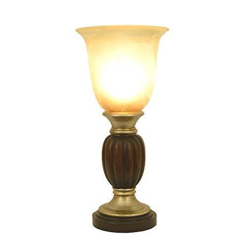 Decor Therapy Resin Uplight with Alabaster Champagne Glass Shade