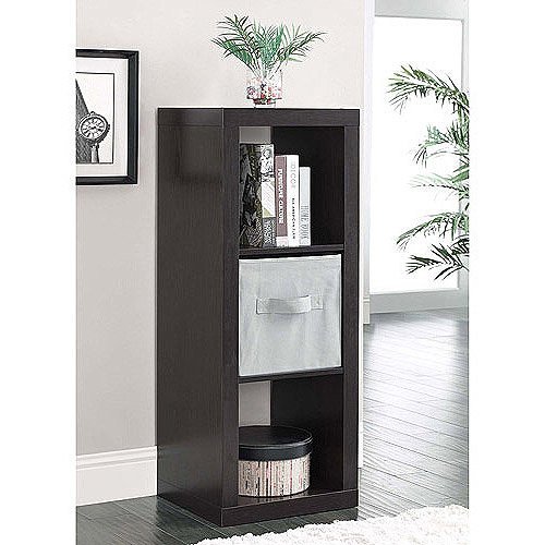 Better Homes and Gardens 3-Cube Organizer Storage Bookshelf, Espresso