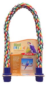 penn-plax bird life multicolored and flexible rope perch – create fun, colorful curves and bends – great for small and medium birds – 21” long