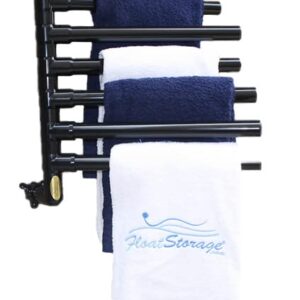 The Original Hanging Towel Rack - Wall-Mounted Outdoor Pool Towel Rack with 6 Swivel Arms for Convenient Storage - Patented Rust-Free and Durable PVC Towel Rack Design - No Assembly Required (Black)