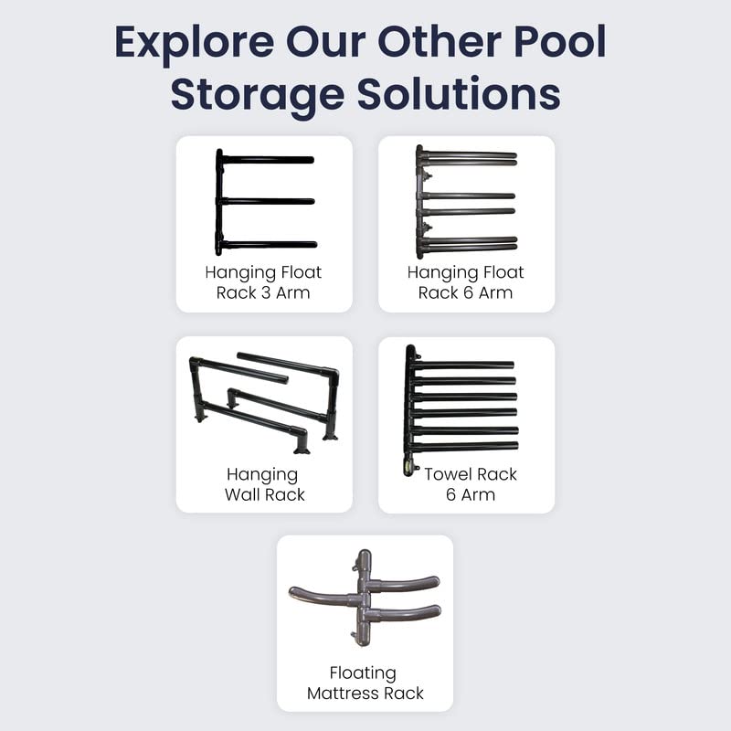 The Original Hanging Towel Rack - Wall-Mounted Outdoor Pool Towel Rack with 6 Swivel Arms for Convenient Storage - Patented Rust-Free and Durable PVC Towel Rack Design - No Assembly Required (Black)