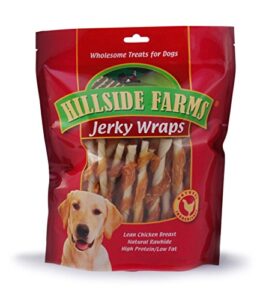 hillside farms chicken and rawhide jerky wraps premium dog treats, 32-ounce