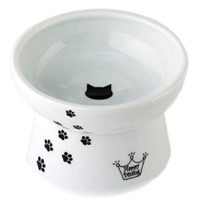 necoichi raised stress free cat food bowl, elevated, backflow prevention, dishwasher and microwave safe, no.1 seller in japan! (cat, regular)