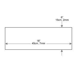 Rectangle Floating Glass Shelf 6 x 18 Inch, 1/4 Inch Thick