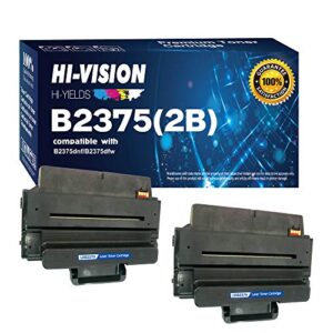 hi-vision hi-yields compatible b2375, 593-bbbj, 8pth4 (2 pack) black 10,000 page each toner cartridge replacement for b2375dnf, b2375dfw multifunction printers