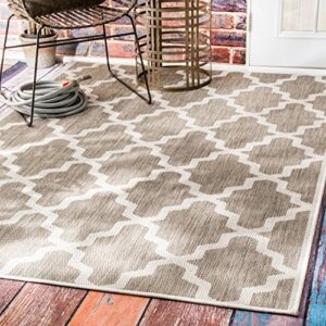nuloom gina lattice indoor/outdoor area rug, 6x9, taupe