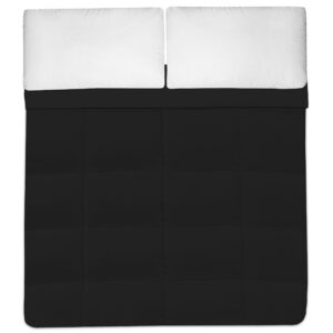 Sweet Home Collection White Goose Down Alternative Comforter, Black, Queen