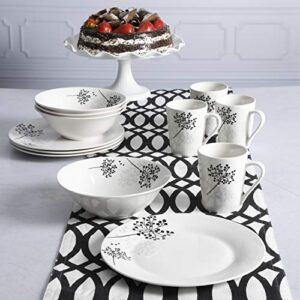 Gibson Home Netherwood Round Dinnerware Set, Service for 4 (12) Piece, White