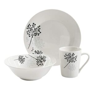 Gibson Home Netherwood Round Dinnerware Set, Service for 4 (12) Piece, White