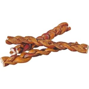 pawstruck 9" braided bully sticks for dog (10 pack), pet food natural bulk dog dental treats & healthy chews, beef flavor, chemical free, 9 inch best low odor pizzle stix, 1.62 pounds