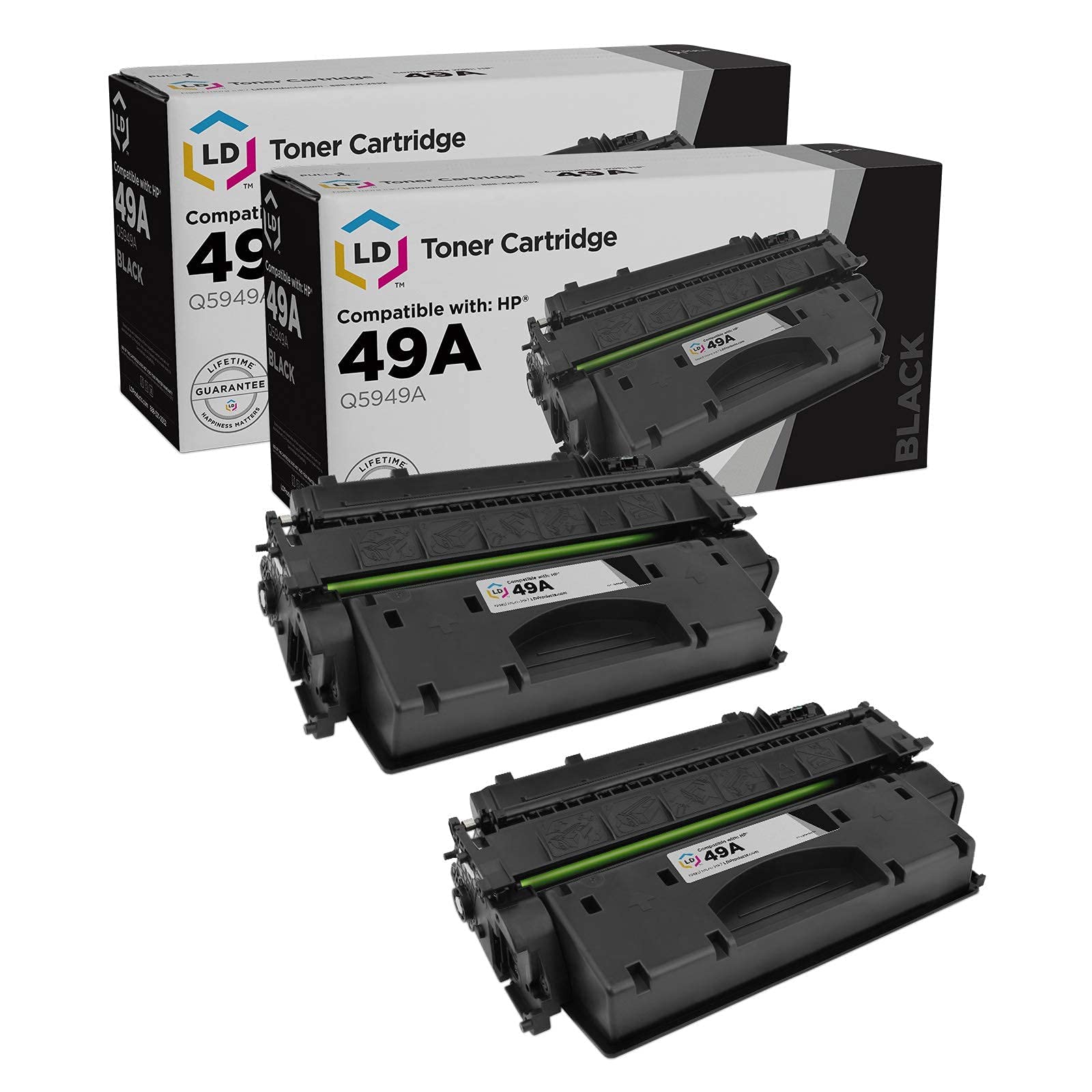 LD Products Compatible Toner Cartridge Replacements for HP 49A Q5949A (Black, 2-Pack) for use in HP Printer Laserjet: 1320, 1320n, 1320nw, 1320t, 1320tn, 3390 and 3412