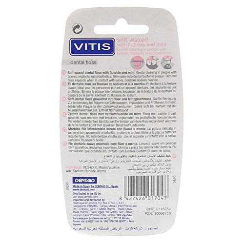 Vitis dental floss soft waxed with fluoride and mint by Vitis