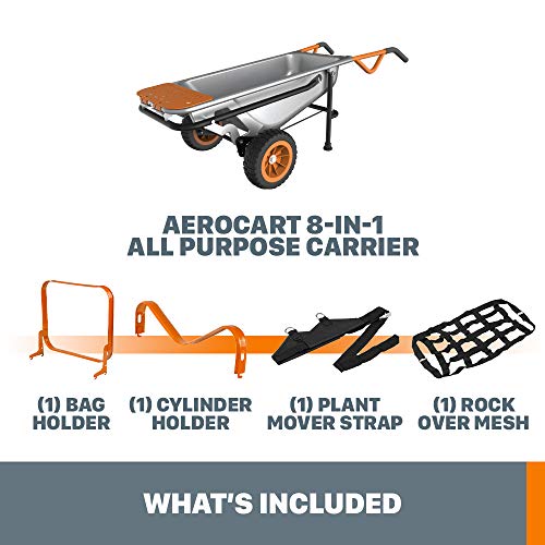 WORX WG050 Aerocart 8-in-1 Yard Cart / Wheelbarrow / Dolly