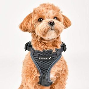 Puppia Authentic RiteFit Harness with Adjustable Neck, Medium, Beige