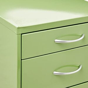 OSP Home Furnishings HPB Heavy Duty 3-Drawer Metal File Cabinet for Standard Files and Office Supplies, Green Finish