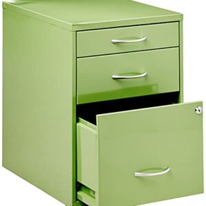 OSP Home Furnishings HPB Heavy Duty 3-Drawer Metal File Cabinet for Standard Files and Office Supplies, Green Finish