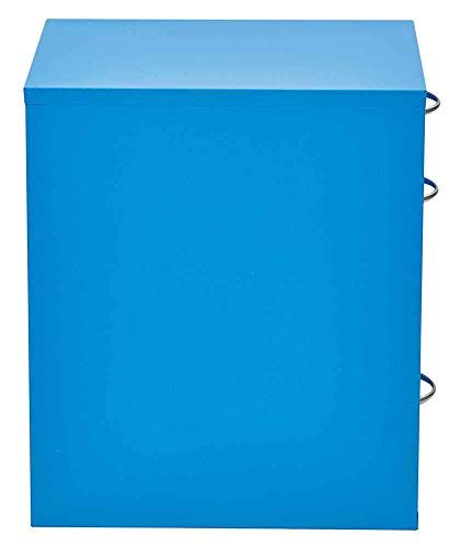 OSP Home Furnishings HPB Heavy Duty 3-Drawer Metal File Cabinet for Standard Files and Office Supplies, Blue Finish