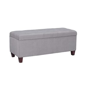 linon carmen shoe storage ottoman, grey, 20" x 48" x 20",