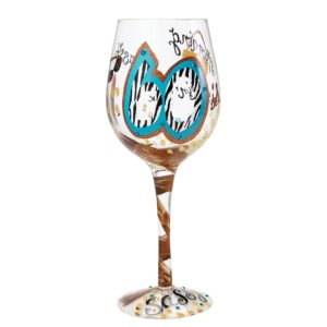designs by lolita “60 and sassy” hand-painted artisan wine glass, 15 oz.
