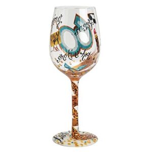 Designs by Lolita “60 and Sassy” Hand-painted Artisan Wine Glass, 15 oz.