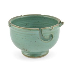 anthony stoneware handmade yarn bowl, teal green