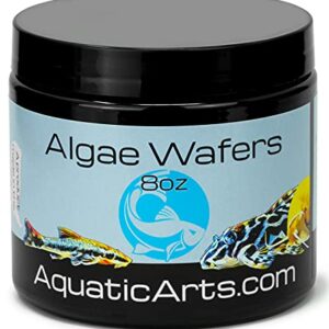 Aquatic Arts Algae Wafers (8 Ounce) Sinking Food for Live Aquarium Shrimp, Fish (Pleco/Tetra), Snails, and Bottom Feeders | High Protein Spirulina Blend Fish Food for Fish Tank Aquariums