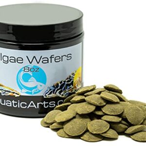 Aquatic Arts Algae Wafers (8 Ounce) Sinking Food for Live Aquarium Shrimp, Fish (Pleco/Tetra), Snails, and Bottom Feeders | High Protein Spirulina Blend Fish Food for Fish Tank Aquariums