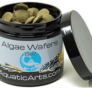 Aquatic Arts Algae Wafers (8 Ounce) Sinking Food for Live Aquarium Shrimp, Fish (Pleco/Tetra), Snails, and Bottom Feeders | High Protein Spirulina Blend Fish Food for Fish Tank Aquariums