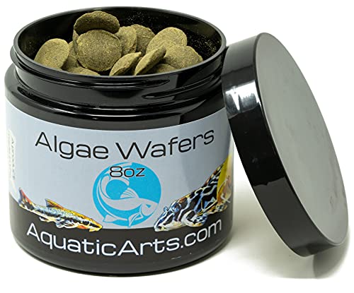 Aquatic Arts Algae Wafers (8 Ounce) Sinking Food for Live Aquarium Shrimp, Fish (Pleco/Tetra), Snails, and Bottom Feeders | High Protein Spirulina Blend Fish Food for Fish Tank Aquariums