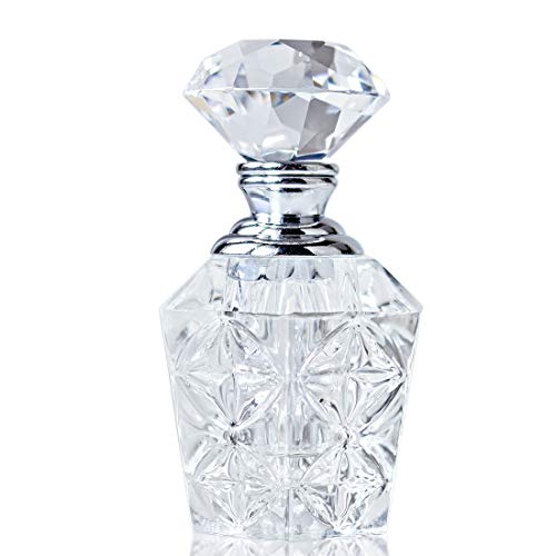 H&D HYALINE & DORA Clear Art Carved Crystal Empty Mini Refillable Perfume Bottle