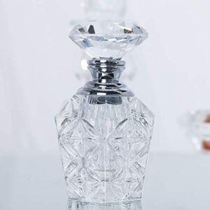 H&D HYALINE & DORA Clear Art Carved Crystal Empty Mini Refillable Perfume Bottle