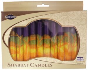 majestic giftware 12-pack hand crafted safed shabbat candle, 5 inch, harmony purple (sc-shhr-p)