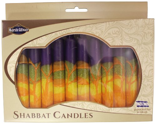 Majestic Giftware 12-Pack Hand Crafted Safed Shabbat Candle, 5 Inch, Harmony Purple (SC-SHHR-P)