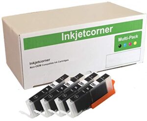 inkjetcorner compatible ink cartridge replacement for cli-251xl cli-251 mg5420 mg5422 mg5520 mg5522 mx722 mx922 mg7120 mg6420 (small black, 4-pack)