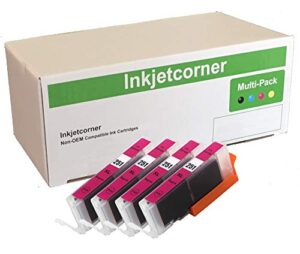 inkjetcorner compatible ink cartridge replacement for cli-251xl cli-251 for use on mx922 ix6820 ip8720 mg5620 mg5520 mg6620 mg6420 mg7120 mg7520 mg6320 (magenta, 4-pack)