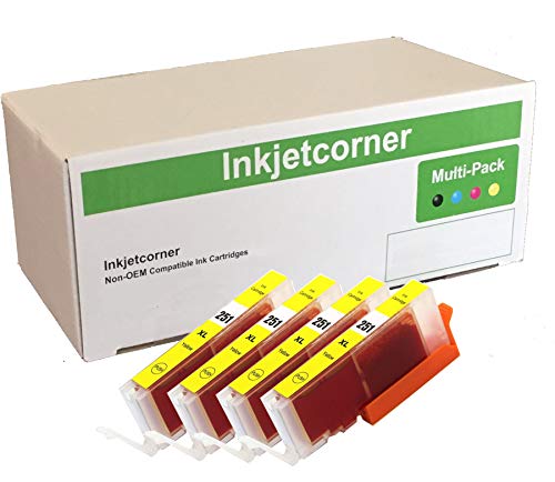 Inkjetcorner Compatible Ink Cartridge Replacement for CLI-251XL CLI-251 for use with MX922 iX6820 iP8720 MG5620 MG5520 MG6620 MG6420 MG7120 MG7520 MG6320(Yellow, 4-Pack)