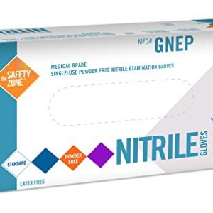 Nitrile Exam Gloves - Medical Grade, Powder Free, Disposable, Non Sterile, Food Safe, Textured, Indigo Color, Convenient Dispenser Pack of 100, Size Medium